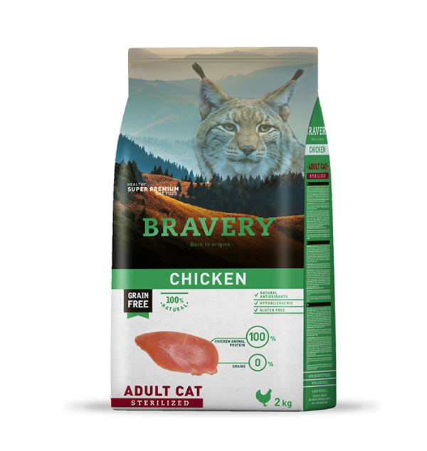 Bravery poulet sans céréales Adulte 2 Kg